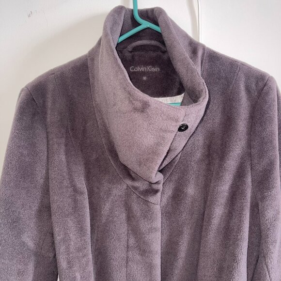 CALVIN KLEIN taupe 10% angora vented button coat!55%wool,10%angora/10 - Picture 2 of 13